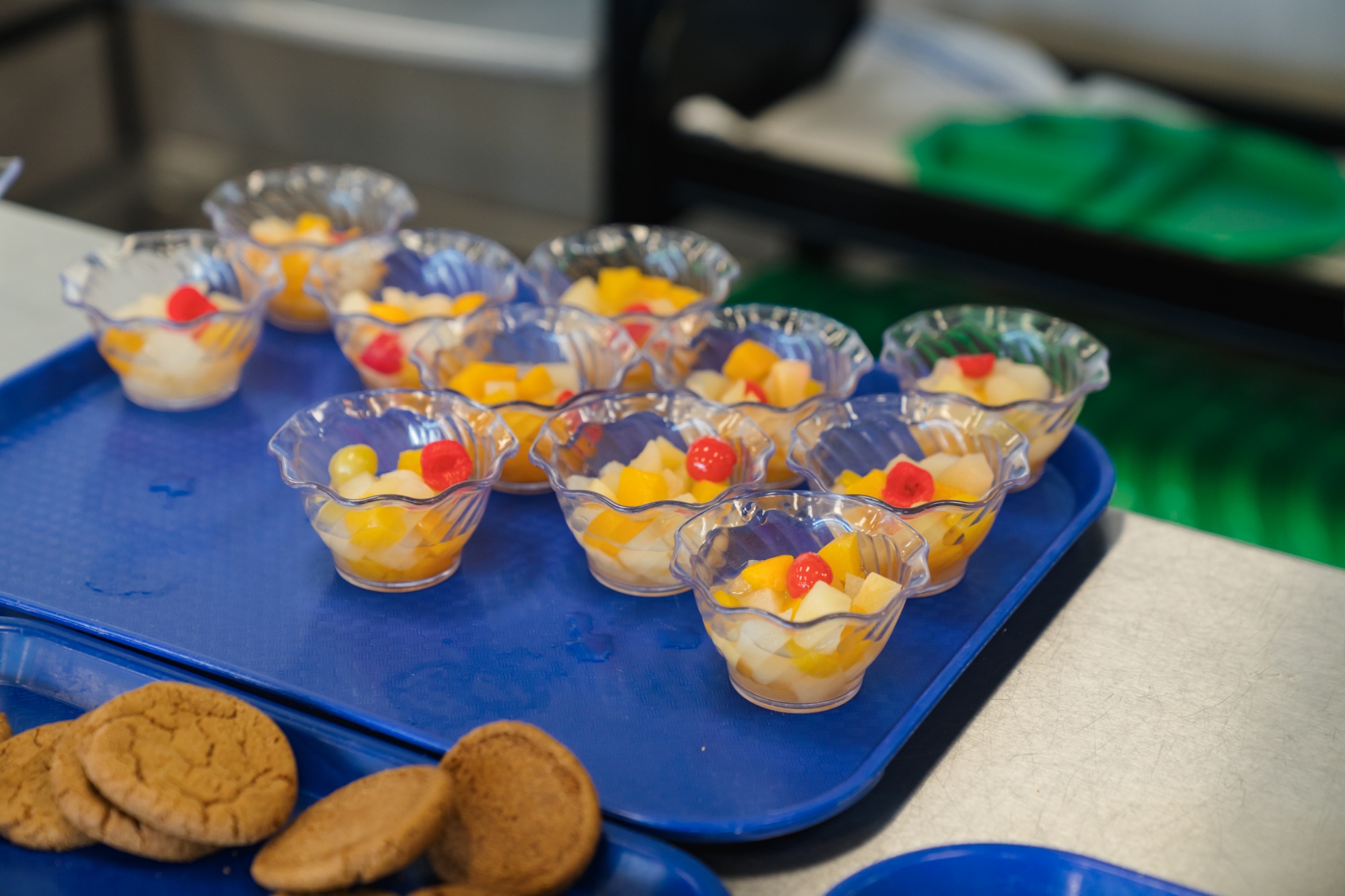 Fruit cups ready for lunch