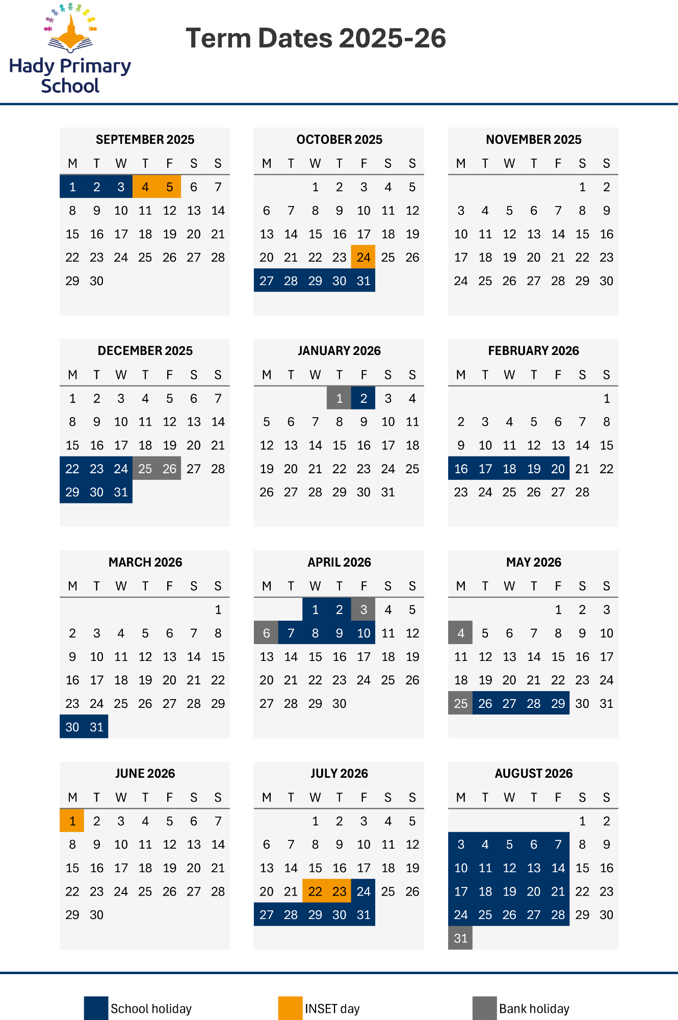 Term dates calendar 2025-26 and link to pdf
